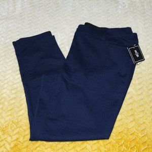 Women's Ryan Wylde Stretch Navy Straight Leg Pants Size 14/W NWT.